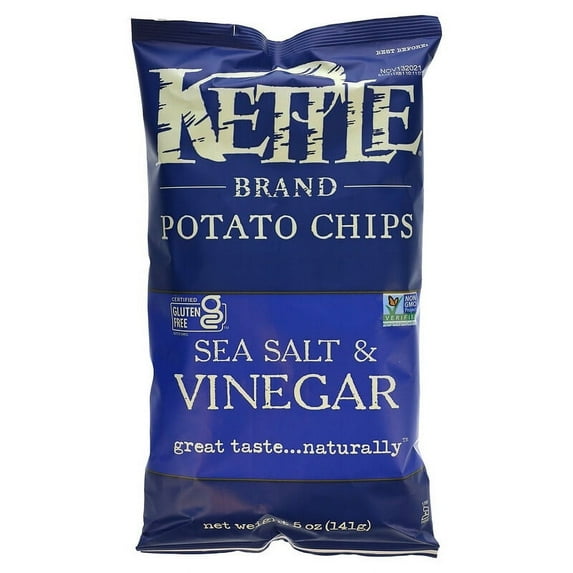 Kettle Foods, Potato Chips, Sea Salt & Vinegar, 5 oz
