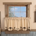thumbnail image 1 of VHC Brands Kettle Grove Applique Crow and Star Tier Set of 2 L24xW36 Country Curtains, Creme, 1 of 5