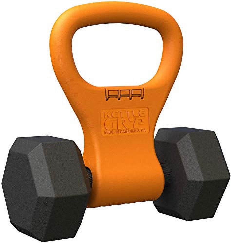 Kettle Gryp - Kettlebell Adjustable Portable Weight Grip Travel Workout Equipment Gear for Gym Bag, Crossfit WOD, Weightlifting, Bodybuilding, Lose Weight | Clamps to Dumbells |