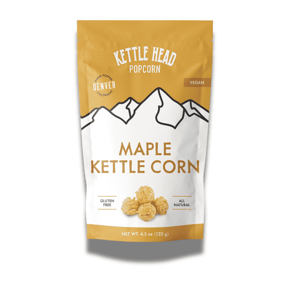 Kettle Head Popcorn Maple Kettle Corn Flavored Popcorn, 4.3 oz Bag, Sweet & Salty Snack
