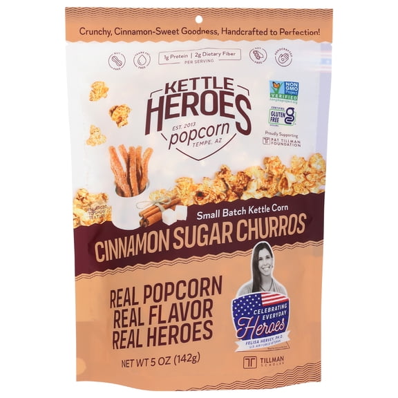 Kettle Heroes 399208 5 oz Cinnamon Sugar Churros Kettle Corn, Pack of 6