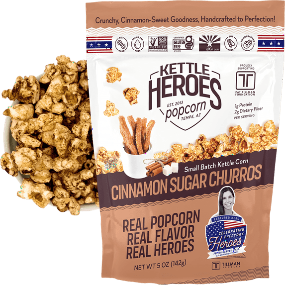 Kettle Heroes Popcorn Cinnamon Sugar Churros Kettle Corn - Hearty Bag