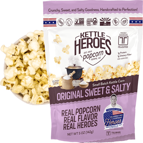 Kettle Heroes Popcorn Original Sweet & Salty Kettle Corn - Hearty Bag