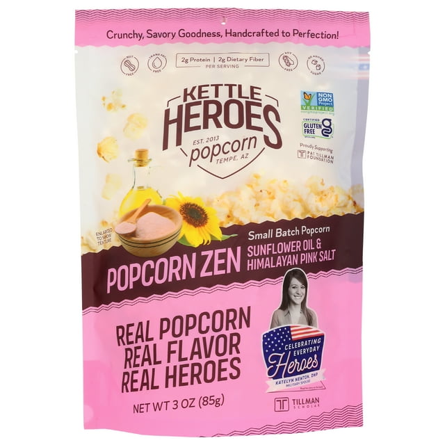 Kettle Heroes Aged White Cheddar Popcorn - 6 Pack Small Batch Gluten Free Snack