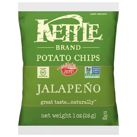 Kettle Jalapeno Potato Chips 1oz, 24 Bags