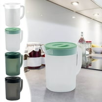 Djunllk Kettle - Large Diameter Spout Drink Dispenser, High Temperature Resistance, Plastic Pitcher with Lid and Handle, Drink Dispenser for Parties Home Kitchen
