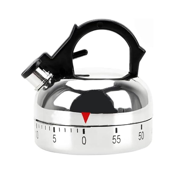 Kettle Shaped Mechanical Rotating Kitchen Timer (60 Minutes Max)