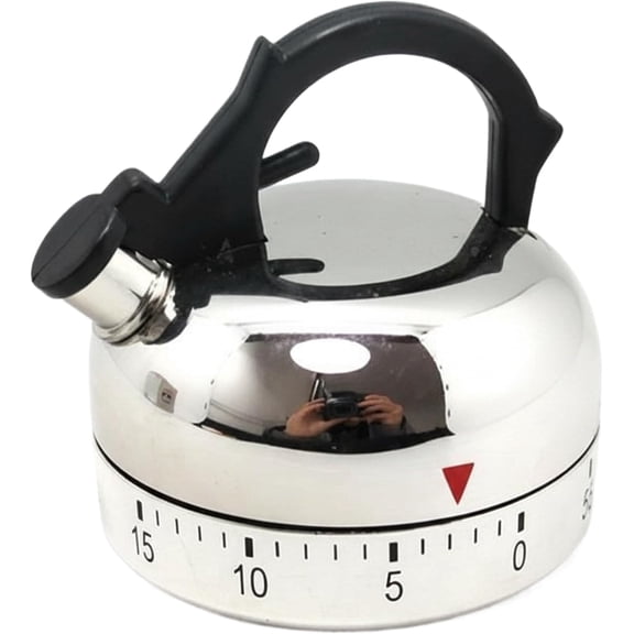 Kettle Shaped Mechanical Rotating Kitchen Timer: 60 Minutes Mechanical Timer Alarm Clock for Cooking Sports Beauty Study Kitchen Accessaries