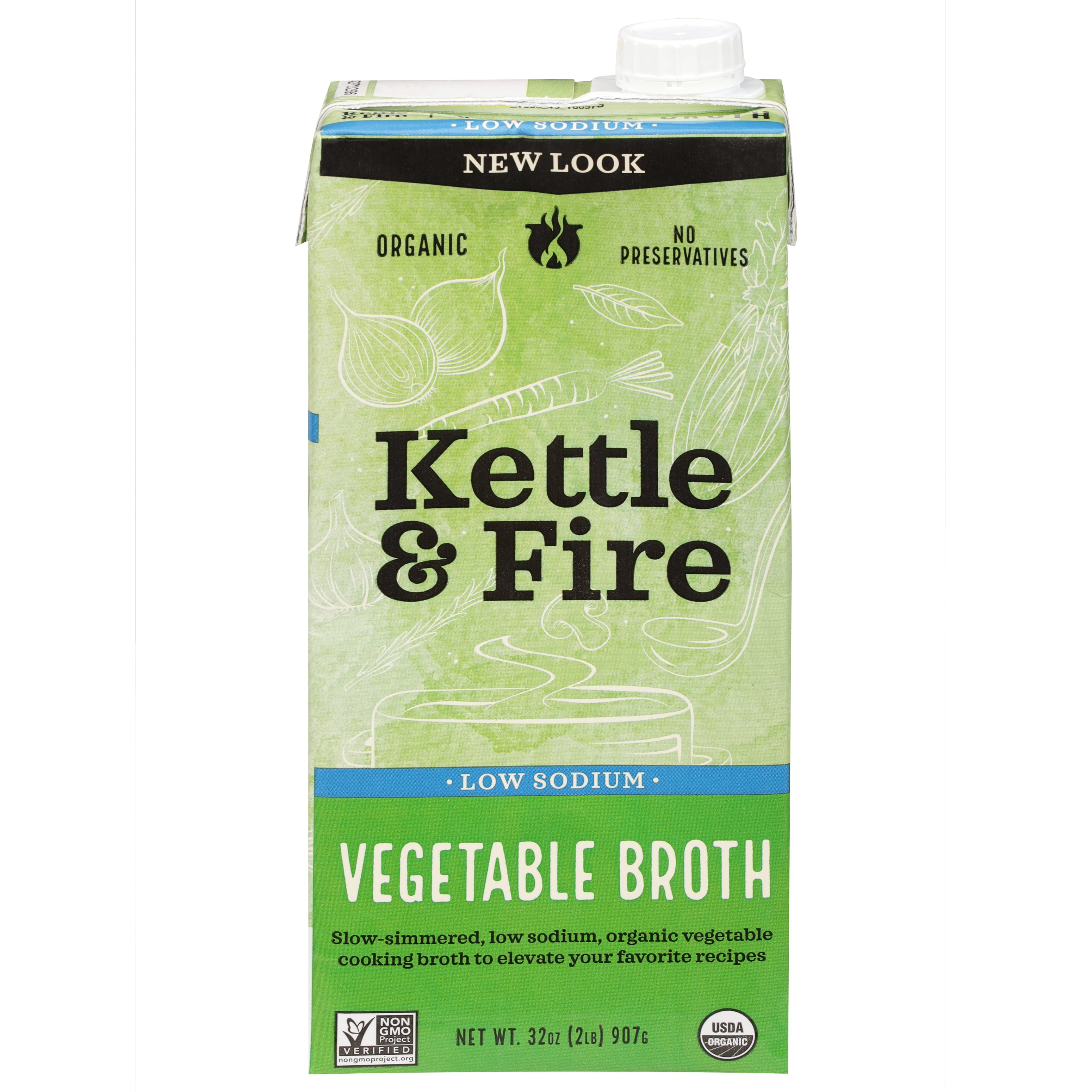 Kettle and Fire Broth Vegetable Cooking Liquid 32 oz (Pack of 6