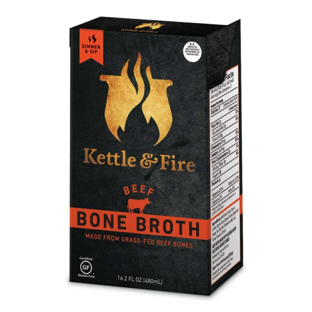 Kettle and Fire Gluten Free Beef Bone Broth, 32 oz [Pack of 6