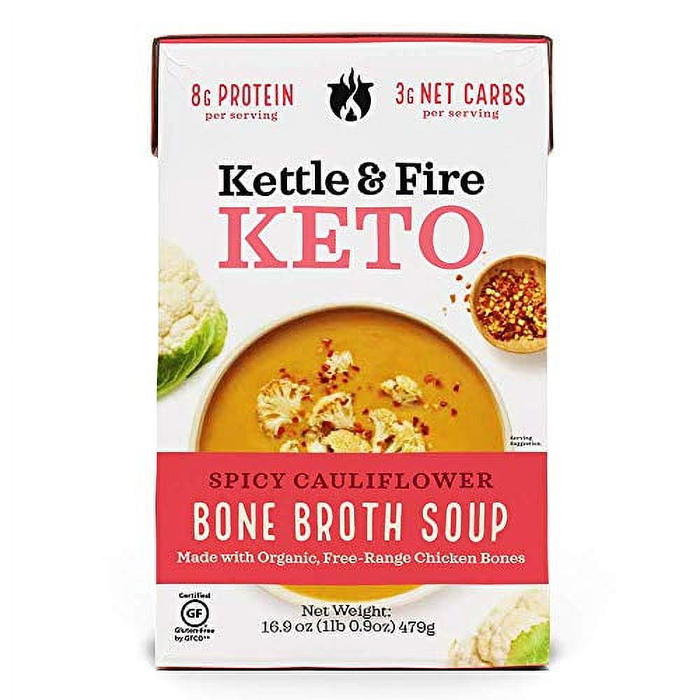 Kettle and Fire Spicy Cauliflower Keto Soup, Keto Friendly, Gluten Free