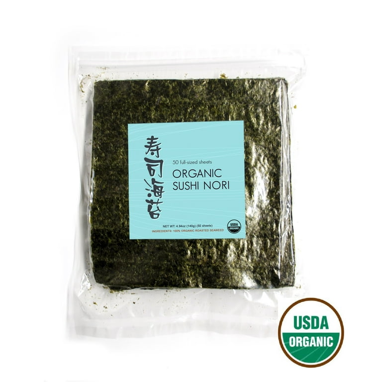 Kettle and Spoon USDA Organic Premium Sushi Nori, 50 Sheets