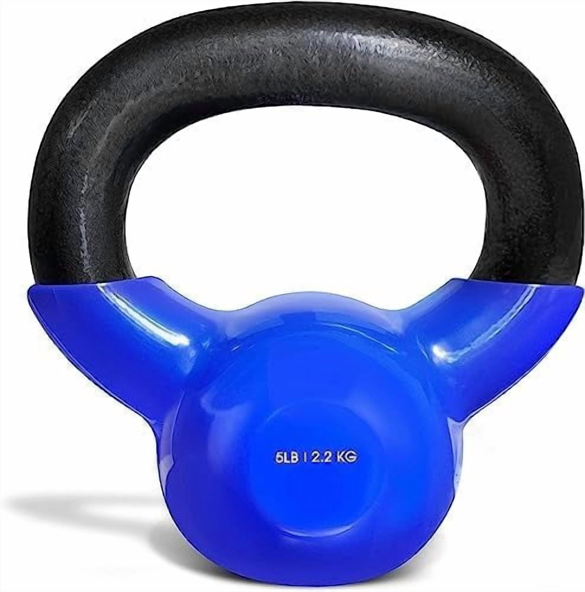 Kettlebell, 5-100 LB Vinyl Coated Cast Iron Strength Training Kettlebells for Home Gym Exercises, Fitness, Full Body Workout Equipment, Push Ups, and Grip Strength