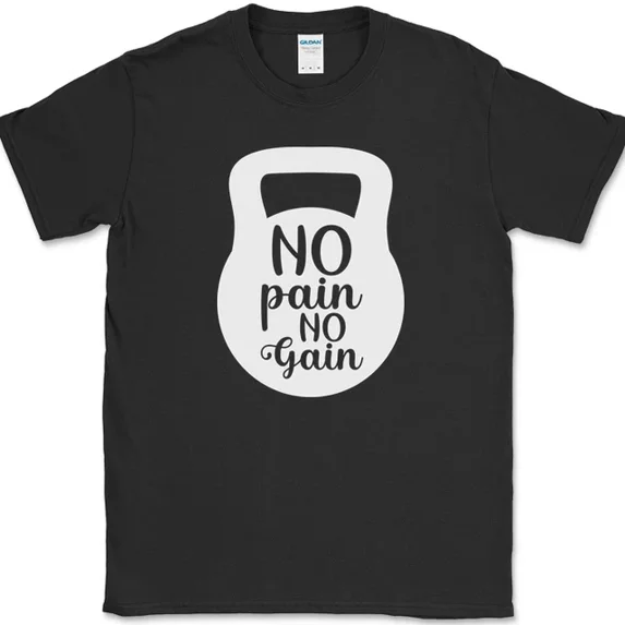 Kettlebell No Pain No Gain T-Shirt Funny Gym Workout Fitness Tee Unisex S-5XL Hot Trending Shirt, Vintage Birthday Gift