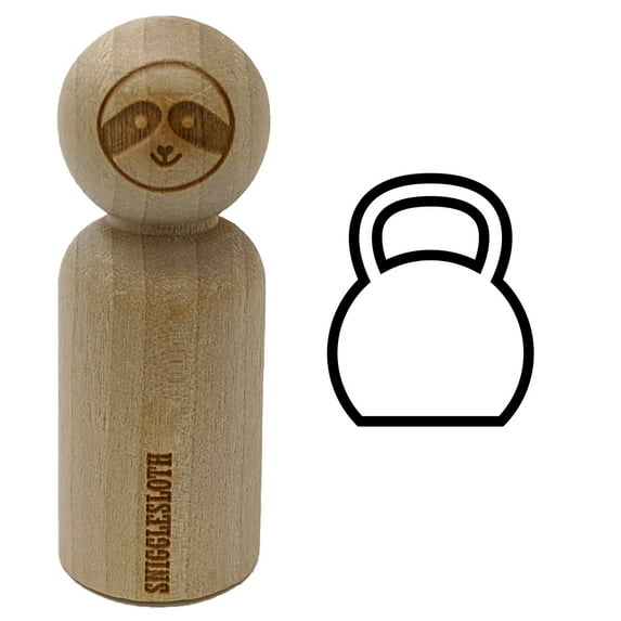Kettlebell Weight Outline Rubber Stamp for Scrapbooking Crafting Stamping - Small 3/4 Inch