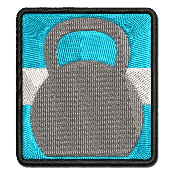 Kettlebell Weight Solid Applique Multi-Color Embroidered Iron-On Patch - 2.5 Inch Small