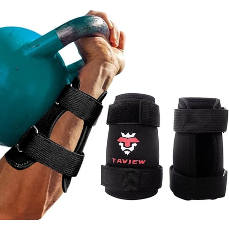 Kettlebell Wrist Guards, Adjustable Straps for Comfortable Fit, 7mm Protection - Covers Wrist and Forearm, Wear on Skin and Shirt, Lightweight and Durable (Pair)