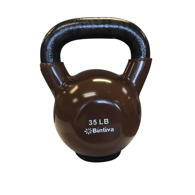 Kettlebells Professional Grade, Vinyl Coated, Solid Cast Iron Weights