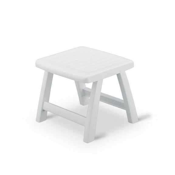 Kettler Roma High Impact Resin Foldable Oudoor Patio Side Table Ottoman, White