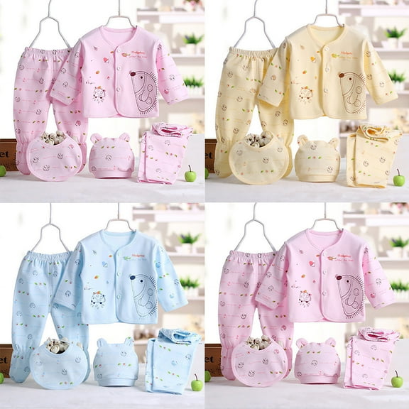 Ketyyh-chn99 0-3 Months Baby Girl Clothes Baby Must Haves For Newborns Coat Hat Bib 2 Pants 5PCS Size for One Size,Yellow