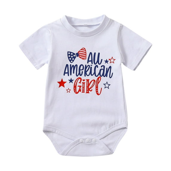 Ketyyh-chn99 4th of July Outfits for Baby Boys Girl Outfit Usa Flag Romper American Flag Newborn Fourth Of July Clothes Independence Day Girls Clothes White,18-24 Months