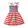 thumbnail image 1 of Ketyyh-chn99 4th of July Outfit for Girls Toddler Girls Dresses Kids Clothes Letter Print Short Sleeve Ruffled Dress for 4-5 Years,Red, 1 of 5