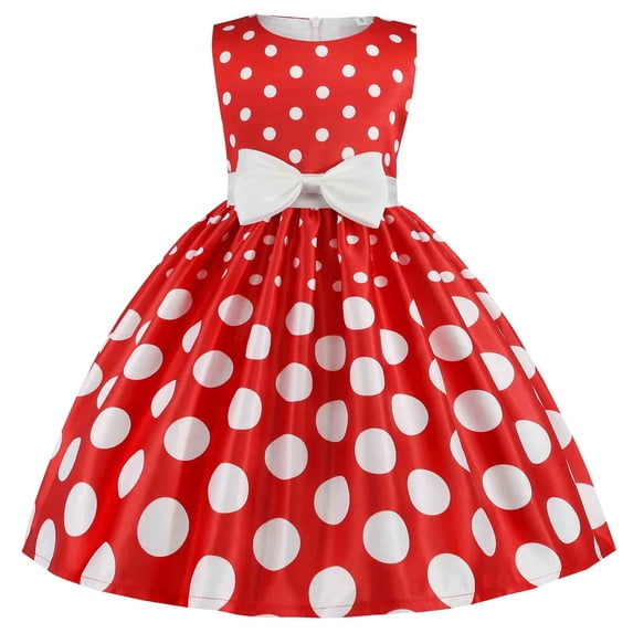 Ketyyh-chn99 Toddler Summer Dresses for Girls Clothes Kids Sleeveless Wedding Party Birthday Girls Bowknot Dress Princess Sundress Red,3-4 Years