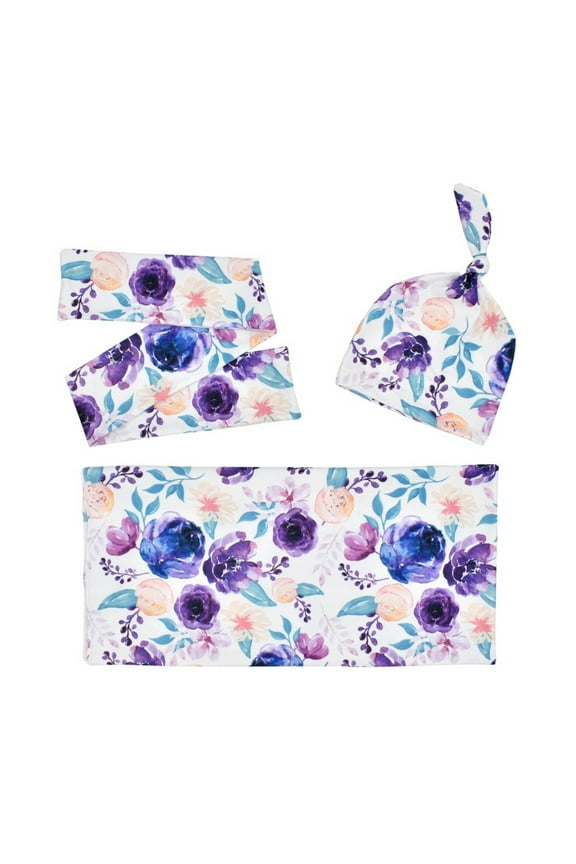 Baby Boy Baby Girls Organic Cotton Swaddle Receiving Blanket Purple