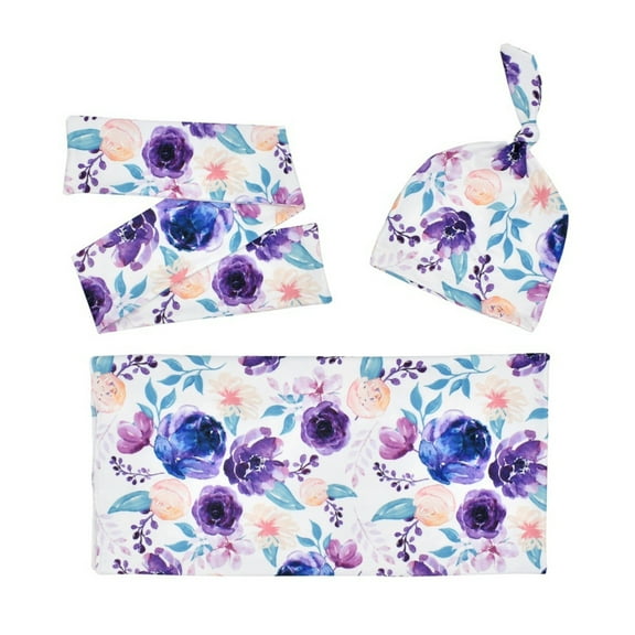 Ketyyh-chn99 Baby Boy Baby Girls Organic Cotton Swaddle Receiving Blanket Purple