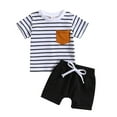 thumbnail image 1 of Ketyyh-chn99 Baby Boy Clothes Baby Toddler Boy Outfits Clothes Summer Kids Short Sleeve Button Down Shirt Shorts Set White,2-3 Years, 1 of 5