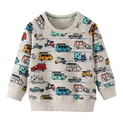 KETYYH-CHN99 Baby Boy Clothes Boys' long Sleeve Tops Boys Casual Loose Soft Shirt Gray,3-4 Years