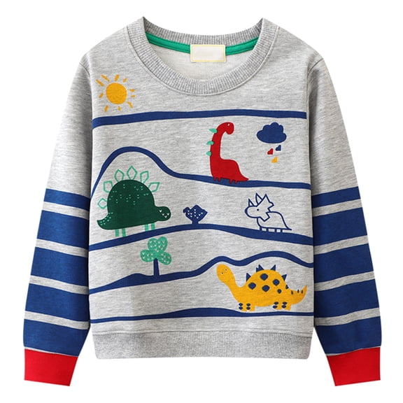 Ketyyh-chn99 Baby Boy Clothes Little Boys Ruffle Flared Sleeve Sweater Basic Tops Gray,7T