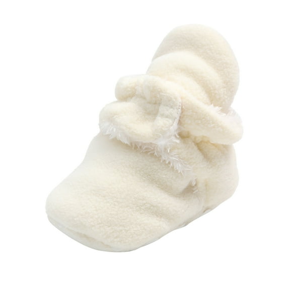 Ketyyh-chn99 Baby Boy Cold Weather Boots Baby Infant and Toddler Boy Cozy Fleece Booties Kids Slippers for 6-12 Months,White