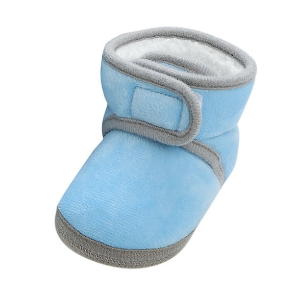 Ketyyh-chn99 Baby Boy Girl Winter Boots Fall Shoes Unisex Warm Lining Soft Boots Baby Winter Ankle Non-Slip Rubber Toddler Winter Snow Crib Shoes Blue,5