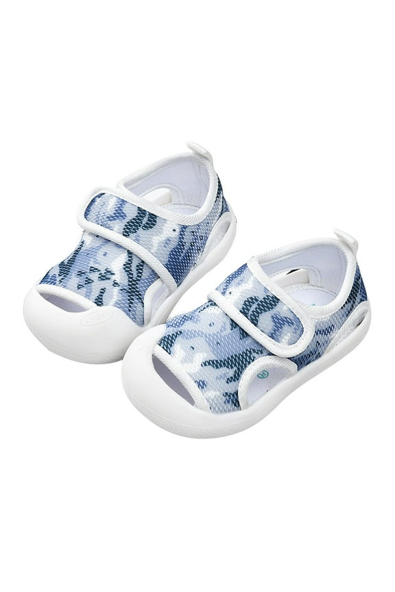 Baby Boy Sandals Infant Boy Shoes Baby Girls Summer Leather Sandals with Soft Sole for 7,Blue