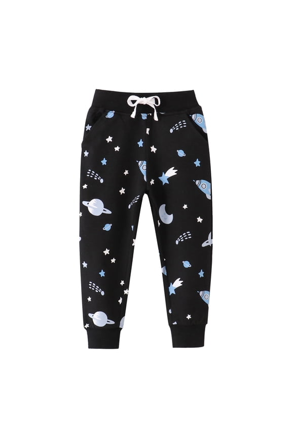 Baby Boys Pants Floral Harem Pant Toddler Kids Summer Loose Beach Pants Black,6T