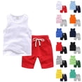 thumbnail image 1 of Ketyyh-chn99 Baby Boys' T-Shirt and Shorts Set 2025 Toddler Baby Boy Pcs Outfit Short Sleeve Button-up Bow Tie Shirt Shorts Set Summer Clothes Size for 2-3 Years,Light Blue, 1 of 3