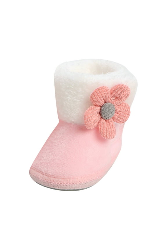 Baby Cowboy Cowgirl Boots Infant Western Boots Toddler Winter Snow Boots Boy & Girl Warm Walking Shoes Baby Booties Size for US 5,Pink
