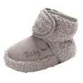 thumbnail image 1 of Ketyyh-chn99 Baby Cozy Fleece Booties Fall Shoes Infant Unisex Warm Lining Soft Boots Baby Winter Ankle Non-Slip Rubber Toddler Winter Snow Crib Shoes Grey,12, 1 of 5