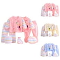 thumbnail image 1 of Ketyyh-chn99 Baby Girl Clothes 0-3 Months 7PCS Newborn Baby Girl Clothes Shower Gift Set 2 Tops+2 Pants+Hat+Bib+chest covering Size for 0-3 Months,Yellow, 1 of 7