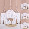 thumbnail image 1 of Ketyyh-chn99 Baby Girl Clothes 0-3 Months Newborn Baby Layette Set 2 Trousers+Top+Hat+Bib 5PCS Size for 0-3 Months,Blue, 1 of 7