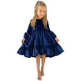 thumbnail image 1 of Ketyyh-chn99 Dress for Toddler Girl Princess Dresses Baby Spring Dress Floral Print Dress Dark Blue,M, 1 of 5