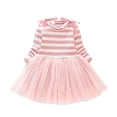 thumbnail image 1 of Ketyyh-chn99 Baby Girl Clothes Toddler Dress 2023 Fall Dresses Baby Girls Long-Sleeve Floral Dress Pink,XXL, 1 of 5