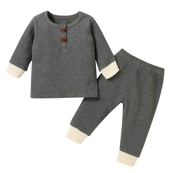 Ketyyh-chn99 Baby Girl Clothes Winter Fashion Baby Girl Hunting Clothes Embroidery Long Sleeve Romper Camo Flare Pants Set Fall Winter Outfit Size for 18-24 Months,Grey