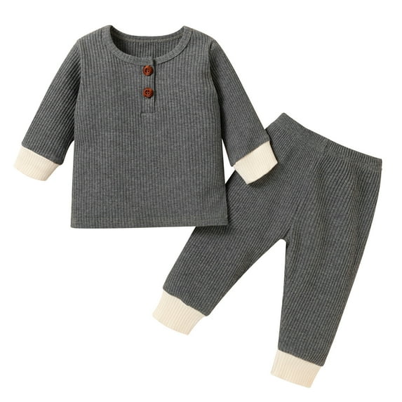 Ketyyh-chn99 Baby Girl Clothes Winter Fashion Baby Girl Hunting Clothes Embroidery Long Sleeve Romper Camo Flare Pants Set Fall Winter Outfit Size for 18-24 Months,Grey
