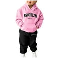 thumbnail image 1 of Ketyyh-chn99 Baby Girl Outfit Fashion Toddler Baby Girl Football Outfit Long Sleeve Football Bow Print Sweatshirt Jogger Pants 2PCS Fall Clothes Set Size for 8-10 Years,Pink, 1 of 7