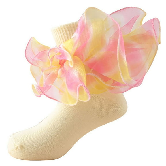 Ketyyh-chn99 Baby Girl Socks Little Girls Crew Socks Long Socks for Kids Boys Yellow,S