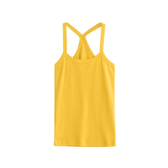 Ketyyh-chn99 Baby Girl Tank Tops Girl Under Vest Toddler Kids Girls Dance Tank Top Racerback Crop Tank Top Soild Sleeveless Sports Dance Top Size for 3-4 Years,Yellow