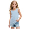 thumbnail image 1 of Ketyyh-chn99 Baby Girl Tank Tops Toddler Girl Clothes Girls Vest Comfortable Soft Breathable Stylish Solid Color Casual Short Sleeved Vest Size for 11-12 Years,Sky Blue, 1 of 7