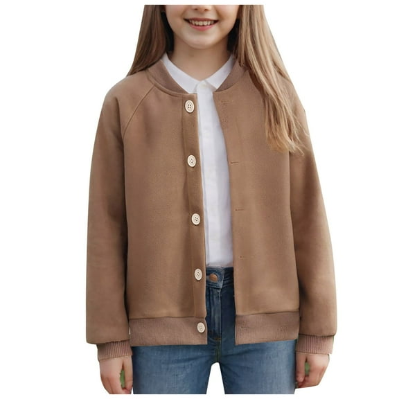 Ketyyh-chn99 Baby Girl Winter Warm Hoodies Baby Girls Jackets 2025 Lightweight Breathable Outwear Cardigan for Toddler Size for 4-5 Years,Coffee